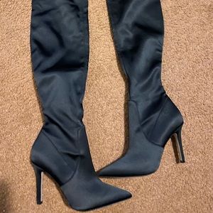 Aldo Shoes - Over the knee high black satin boots Aldo Shoes - Over the knee high black satin boots